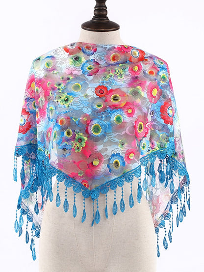 Women's Bandana Hair Scarf Scarves Gift Daily Holiday Flowers Chiffon Casual Bohemia Sunscreen 1 PC - LuckyFash™