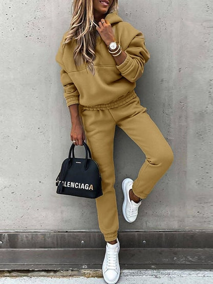 Women's Hoodie Tracksuit Pants Sets Basic Blue Army Green Sport Casual Plain Hooded S M L XL - LuckyFash™