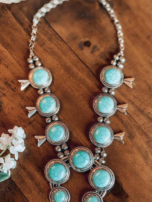 Linda Vibes Silver Turquoise Necklace - LuckyFash™