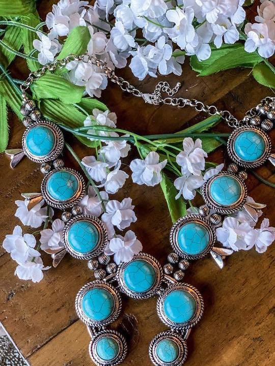 Linda Vibes Silver Turquoise Necklace - LuckyFash™
