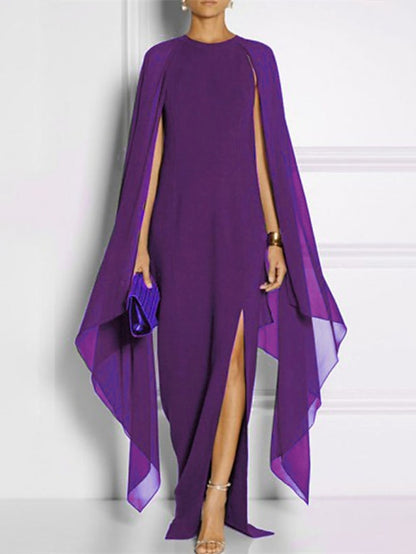 Womenâ€˜s Formal Party Dress Lace Dress Swing Dress Long Dress Maxi Dress Black Blue Purple Long Sleeve Pure Color Lace Winter Fall Spring Crew Neck Fashion Winter Dress Date 2023 S M L XL XXL 3XL 4XL - LuckyFash™