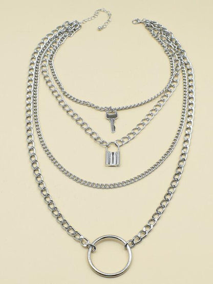 Lock Layered Chain Necklace - LuckyFash™
