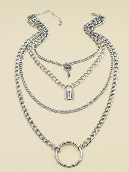 Lock Layered Chain Necklace - LuckyFash™