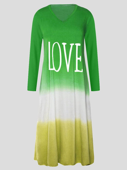 Loose Contrast Stitching Long-sleeved Dress - LuckyFash™