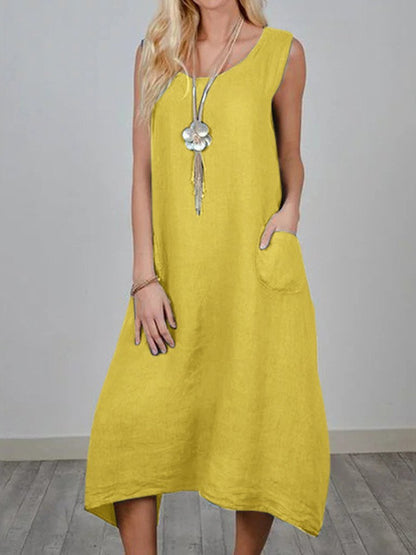 Loose Sleeveless Pocket Dress - LuckyFash™