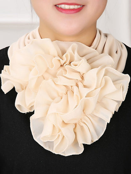 Floral Chiffon Neck Guard False Collar Hedging Scarf Summer Autumn Women Protect Cervical Elastic Bib Headneck - LuckyFash™
