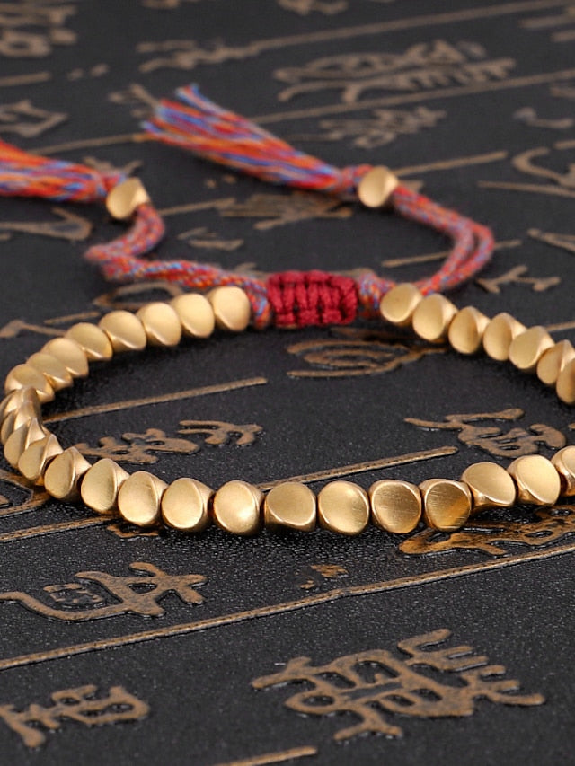 Men's Women's Loom Bracelet Braided Vintage Theme Fashion Boho Copper Bracelet Jewelry Yellow / Red / Blue For Daily Holiday Festival - LuckyFash™