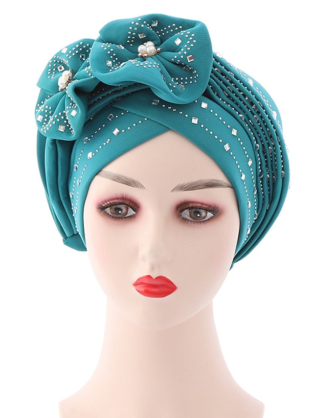 Women's Beanie / Slouchy Party Dailywear Sports Outdoor Beaded Flower Flower Black White Hat Basic Red Fall  Winter - LuckyFash™