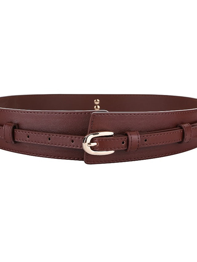 Women's Wide Belt Party Wedding Street Daily Coffee White Belt Solid Color Red Fall Winter Spring Summer - LuckyFash™