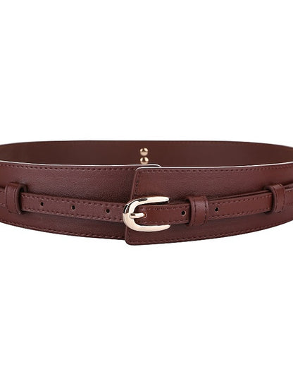 Women's Wide Belt Party Wedding Street Daily Coffee White Belt Solid Color Red Fall Winter Spring Summer - LuckyFash™