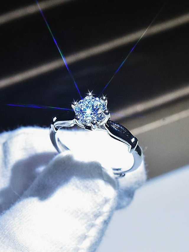 Wedding Ring For Women's Anniversary Party Evening Gift Imitation Diamond Alloy Classic - LuckyFash™