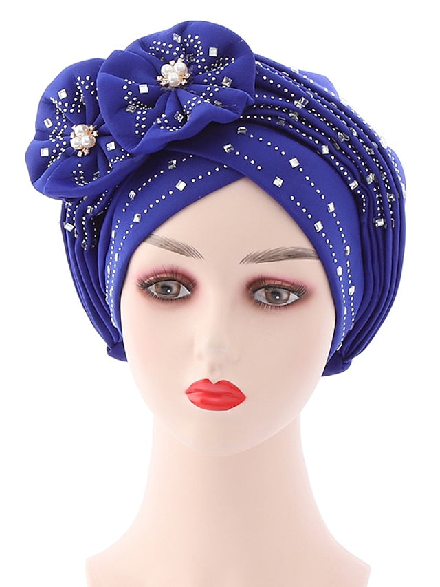 Women's Beanie / Slouchy Party Dailywear Sports Outdoor Beaded Flower Flower Black White Hat Basic Red Fall  Winter - LuckyFash™