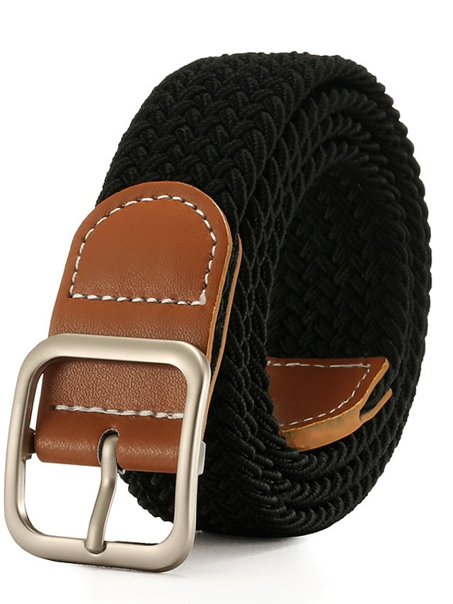 Men's Women's Web Belt Canvas Buckle Free Plain Classic Casual Work Daily Black / White Black Blue Green - LuckyFash™