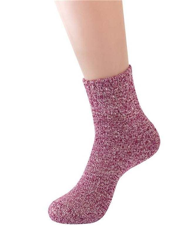 Women's Crew Socks Home Work Daily Wool Spandex Nylon Basic Casual Classic Warm 1 Pair - LuckyFash™