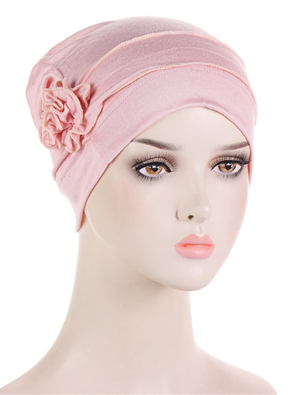 Women Turban Hat African Turban Covers Vintage Plain Head Wraps Soft Beanie Hat Headwear for Female - LuckyFash™