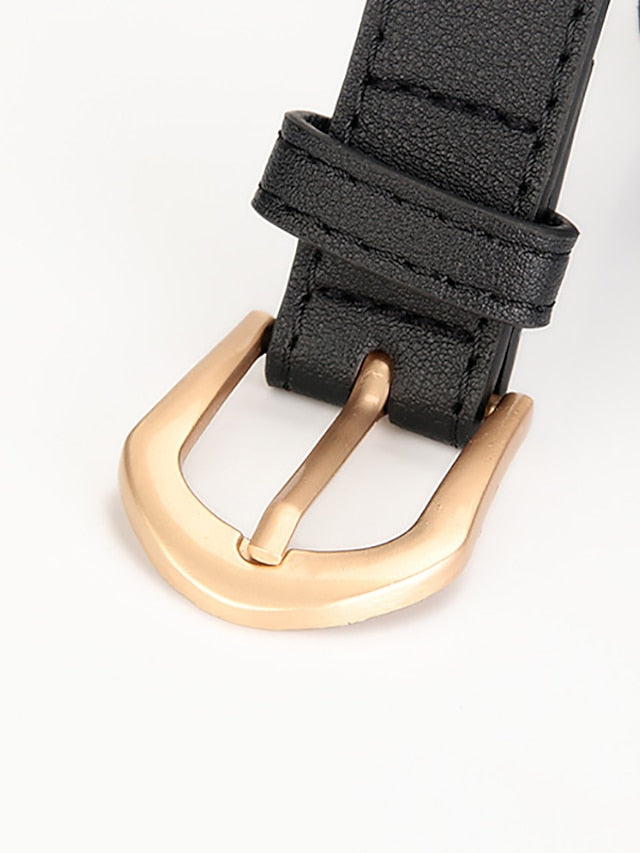 Women's Unisex PU Buckle Belt PU Leather Prong Buckle Plain Casual Classic Party Work Black Blue Brown Coffee - LuckyFash™