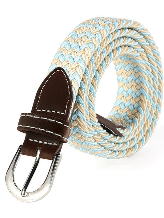 Men's Women's Web Belt Canvas Buckle Free Plain Classic Casual Work Daily Black Blue Green Dark Blue - LuckyFash™