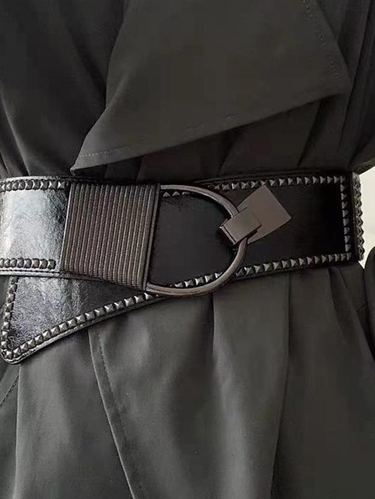 Women's Wide Belt Corset Belt PU Leather Buckle Free Rivet Decor Gothic Vintage Retro Party Daily Black M code (70~90 waist) Black S size (60~80 waist) - LuckyFash™