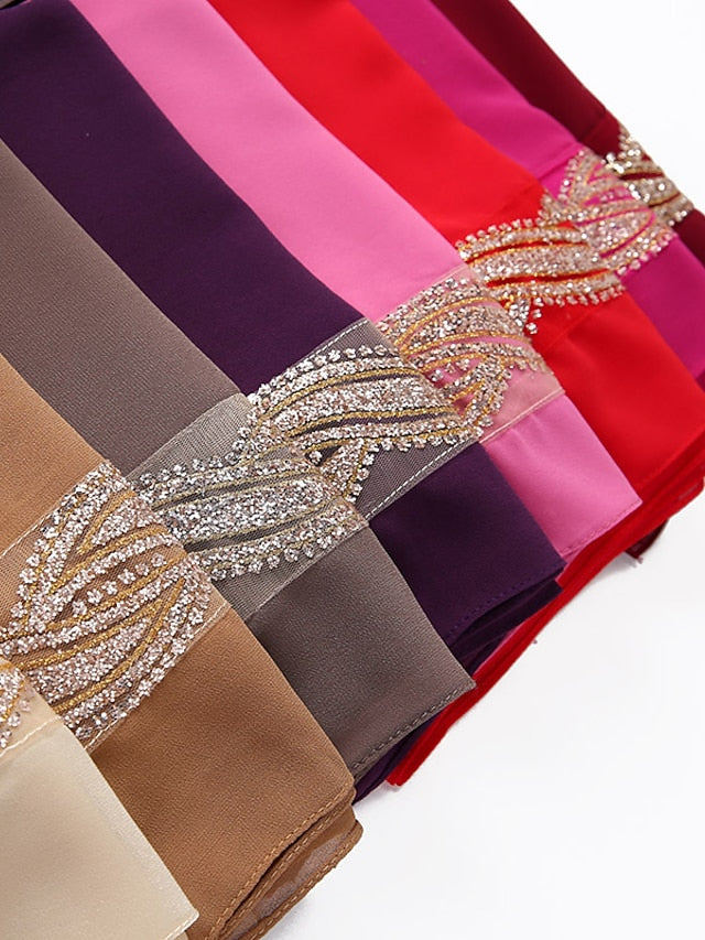 New Muslim Chiffon Hijab for Women Scarf with Sequins Femme Islam Glitter Headscarf Islamic Hijab Shawls Wraps - LuckyFash™