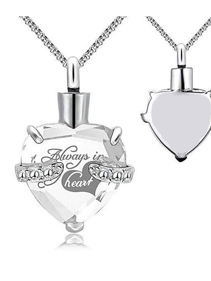 ulatree urn necklaces for ashes cremation jewelry for ashes urns for human ashes heart necklaces for women memorial pendant always in my heart - LuckyFash™