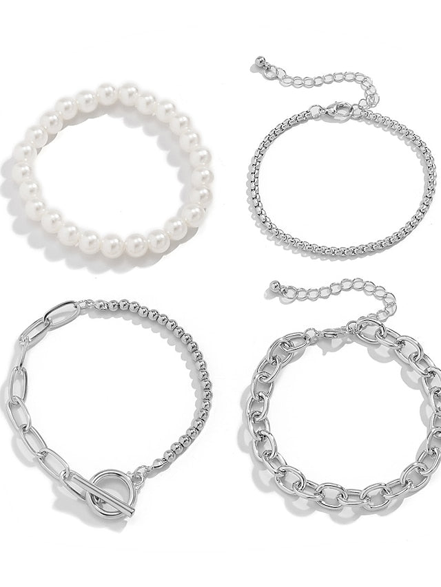 Women's Bracelets Chic & Modern Street Geometry Bracelets & Bangles / Imitation Pearl / Gold / Silver / Fall / Winter - LuckyFash™