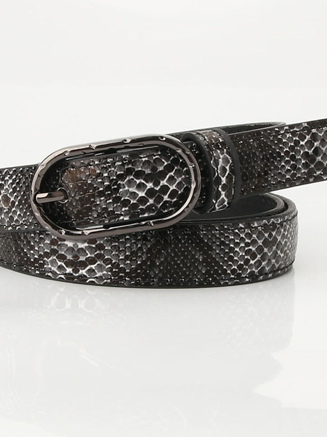 Women's Belt PU Leather Green White Black Purple khaki Skinny Belt Solid Color - LuckyFash™