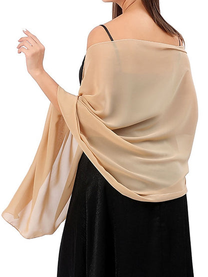 Women's Women's Shawls & Wraps Party Wedding Indoor Grey Beige Fuchsia Scarf Pure Color - LuckyFash™