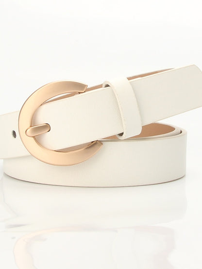 Women's Unisex PU Buckle Belt PU Leather Prong Buckle D-ring Casual Classic Gift Daily White Black Orange Brown - LuckyFash™