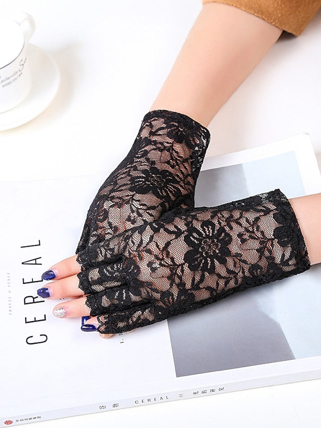Women's Fingerless Gloves Party / Evening Daily Flower / Plants Lace Casual Sweet Breathability 1 Pair - LuckyFash™