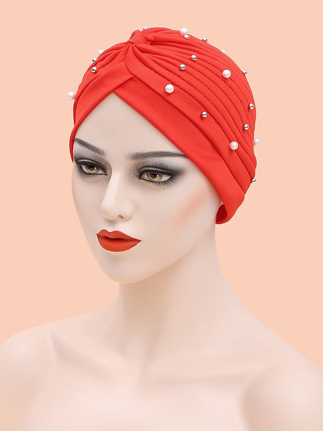 Women's Beanie / Slouchy Party Dailywear Sports Outdoor Beaded Pure Color Red Blue Hat Basic Brown Pink Fall Winter - LuckyFash™