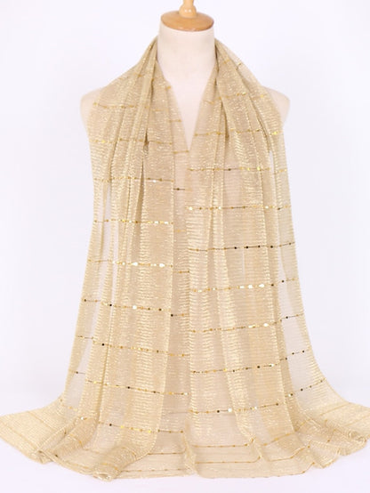 Plain Color Slide silk crumpled silver silk Hijab Headband Female Islamic Head Cover Wrap for Women Muslim Hijabs Hair Scarves - LuckyFash™