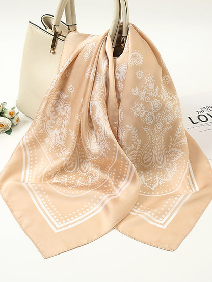 Fashion Printed Hair Scarf For Women 70*70cm Shawl Simple Bandana Head Bag Scarfs Female Kerchief Neck Scarves - LuckyFash™