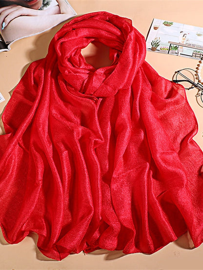 Simple Women Fashion Scarf Plain Solid Shawls Scarves Summer Lady Bandanas Foulard Hijab Party Gift - LuckyFash™