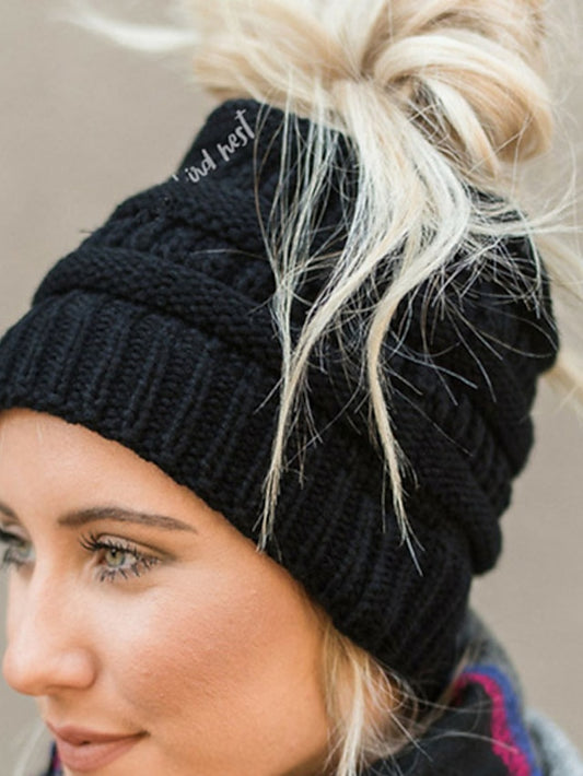 Women's Hat Beanie / Slouchy Black Camel Dark Gray Outdoor Home Daily Knit Pure Color Portable Windproof Comfort - LuckyFash™