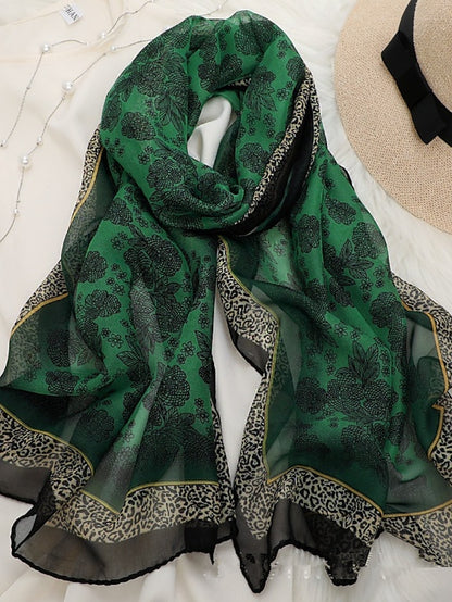 Women's Scarves Daily Holiday Flowers Polyester Bohemia Vintage Retro Warm Casual / Daily 1 PC - LuckyFash™