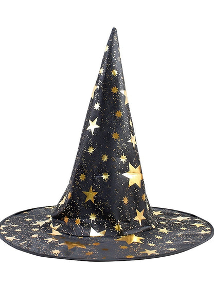 Halloween Witch Hat Masquerade Party Star Hat Children's Headwear Witch Sorcerer Pointed Hat Retro Nordic Style Floppy Hat Durags Party / Evening - LuckyFash™