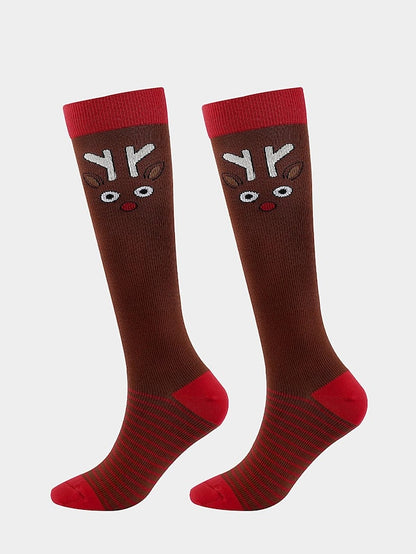 Unisex Knee High Socks Christmas Gift Cycling / Bike Multi Color Spandex Nylon Sporty Casual Classic Warm Cute Sports 1 Pair - LuckyFash™