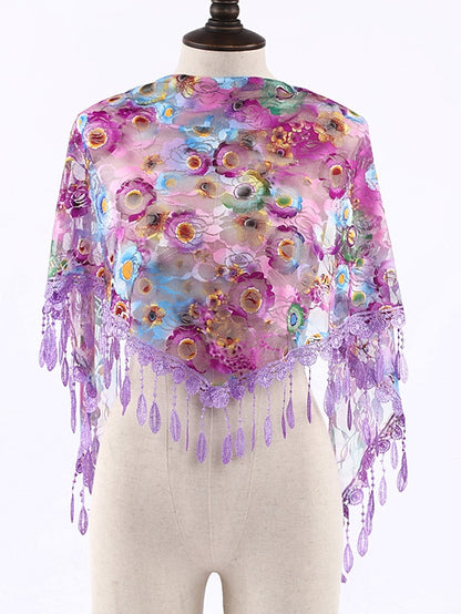 Women's Bandana Hair Scarf Scarves Gift Daily Holiday Flowers Chiffon Casual Bohemia Sunscreen 1 PC - LuckyFash™