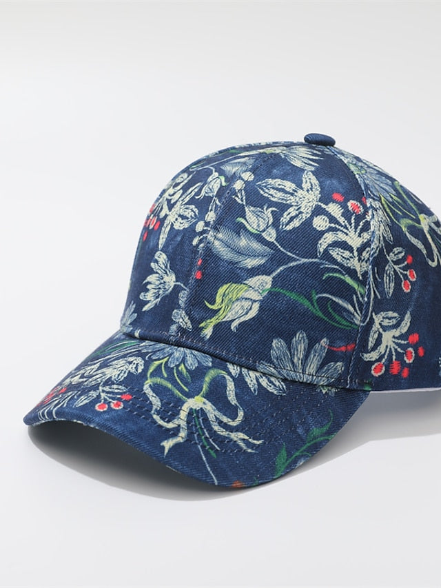 High Quality New Flowers Leaf Printed Baseball Cap Women Hat Shade Sport Hat Outdoor Adjustable Baseball Cap - LuckyFash™