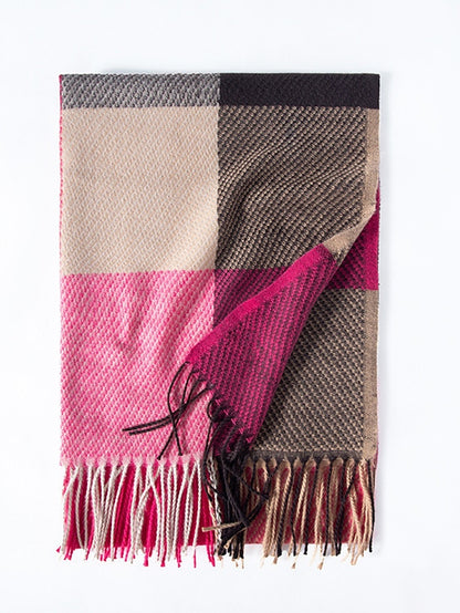 Shawls & Wraps Outdoor Dailywear Holiday Yellow Blue Orange Scarf Plaid for Women - LuckyFash™