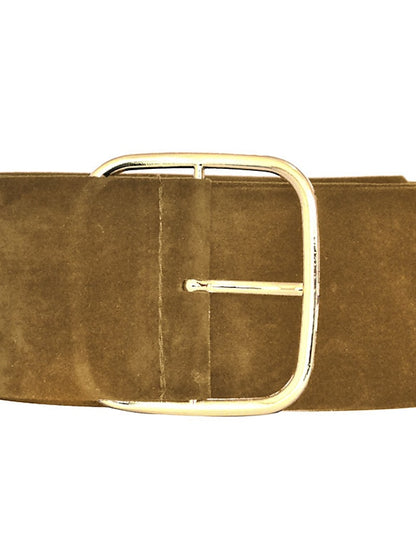 Women's Belt Flannel Black Wine Khaki Wide Belt Street Prom Pure Color - LuckyFash™