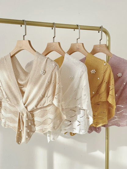 Casual Knitted Fake Collars for Women's Hollow Out Blouse Tops Shoulder Wraps Shawls Detachable False Collar Windproof Shawl - LuckyFash™