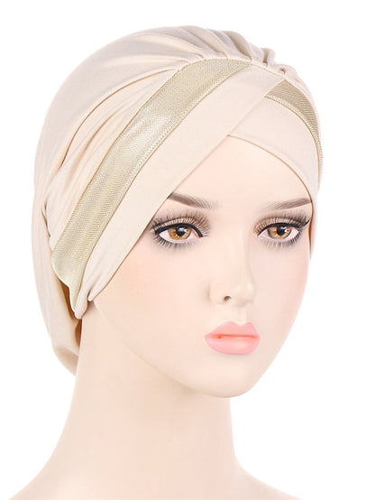 Women Turban Hat Cross Head Wrap Islamic Hijab Cap Solid Color Soft Headscarf Fashion Muslim Hats Scarf High Quality Hair Care Cap - LuckyFash™