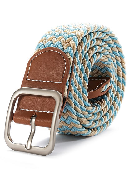 Men's Women's Web Belt Canvas Buckle Free Plain Classic Casual Work Daily Black / White Black Blue Green - LuckyFash™