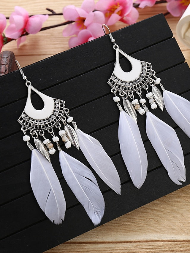 Women's Earrings Textured Street Pure Color Earring / White / Red / Blue / Khaki / Fall - LuckyFash™