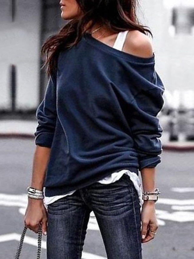 autumn fashion round neck long sleeve top sweater for Women - LuckyFash™