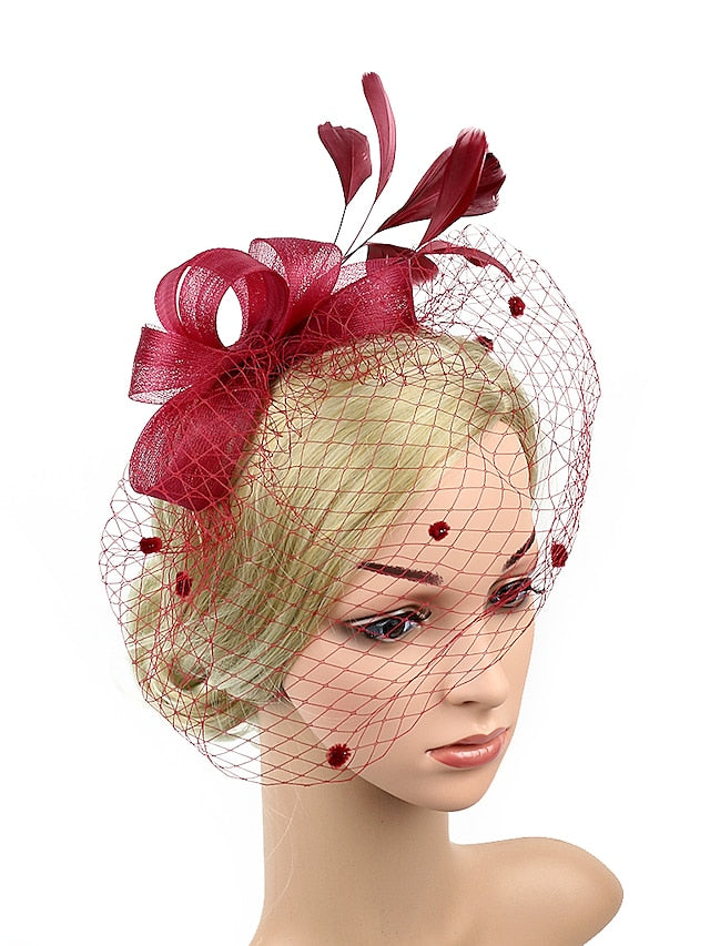 Women's Hair Clip Textured Party Flower Headwear / Wedding / Party Evening / Red / Blue / Green - LuckyFash™