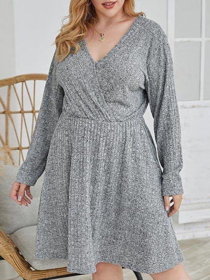 New Women V-neck Middle Dress - LuckyFash™