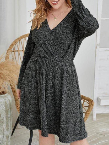 New Women V-neck Middle Dress - LuckyFash™