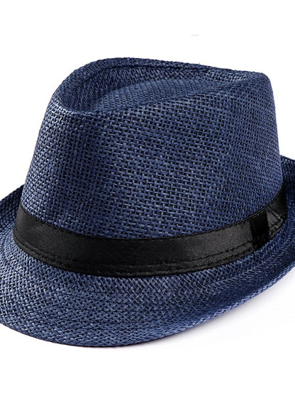Unisex Sunhat Women Men Fashion Summer Casual Trendy Beach Sun Straw Jazz Band Hat Cowboy Fedora Hat - LuckyFash™